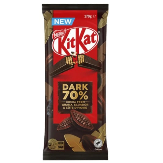 Kit Kat Dark 70% Cocoa Ghana ,Equador-Cote D Ivoire Chocolate Block 170g